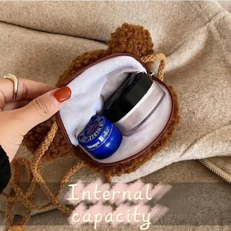 Cozy Cub Companion Plush Purse - Earthy Brown