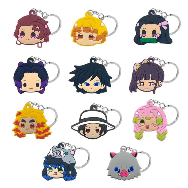 Chibi Slayer Squad: Demon Slayer PVC Keychains!