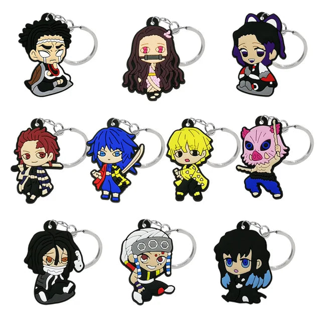 Chibi Slayer Squad: Demon Slayer PVC Keychains!