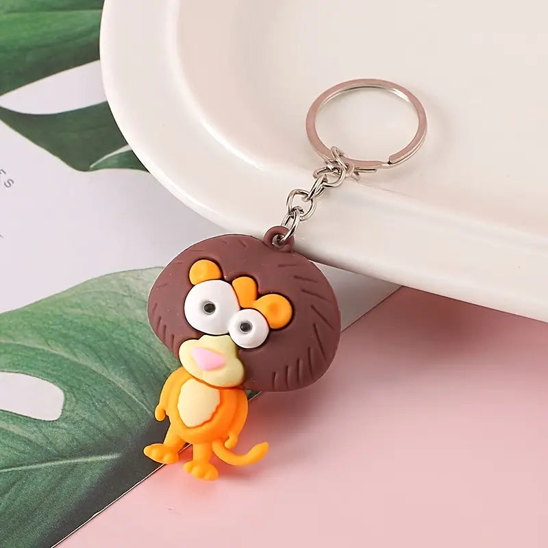 "Jungle Jamboree" Big Eyes Animal Keychains - Quirky Cartoon Key Companions (Choose Your Favorite!)