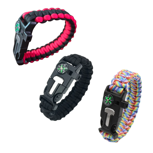 4-in-1 Outdoor Survival Bracelet – Compass, Whistle & Emergency Rope