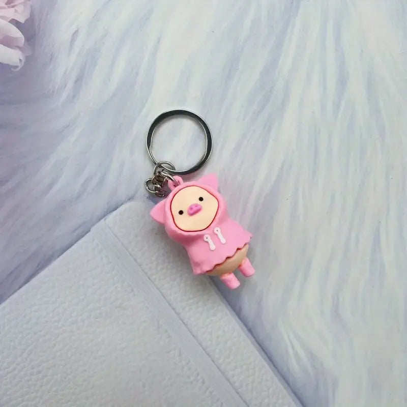 "Rainy Day Rascals" PVC Pig Keychains - Colorful & Quirky Charms (Choose Your Piggy!)