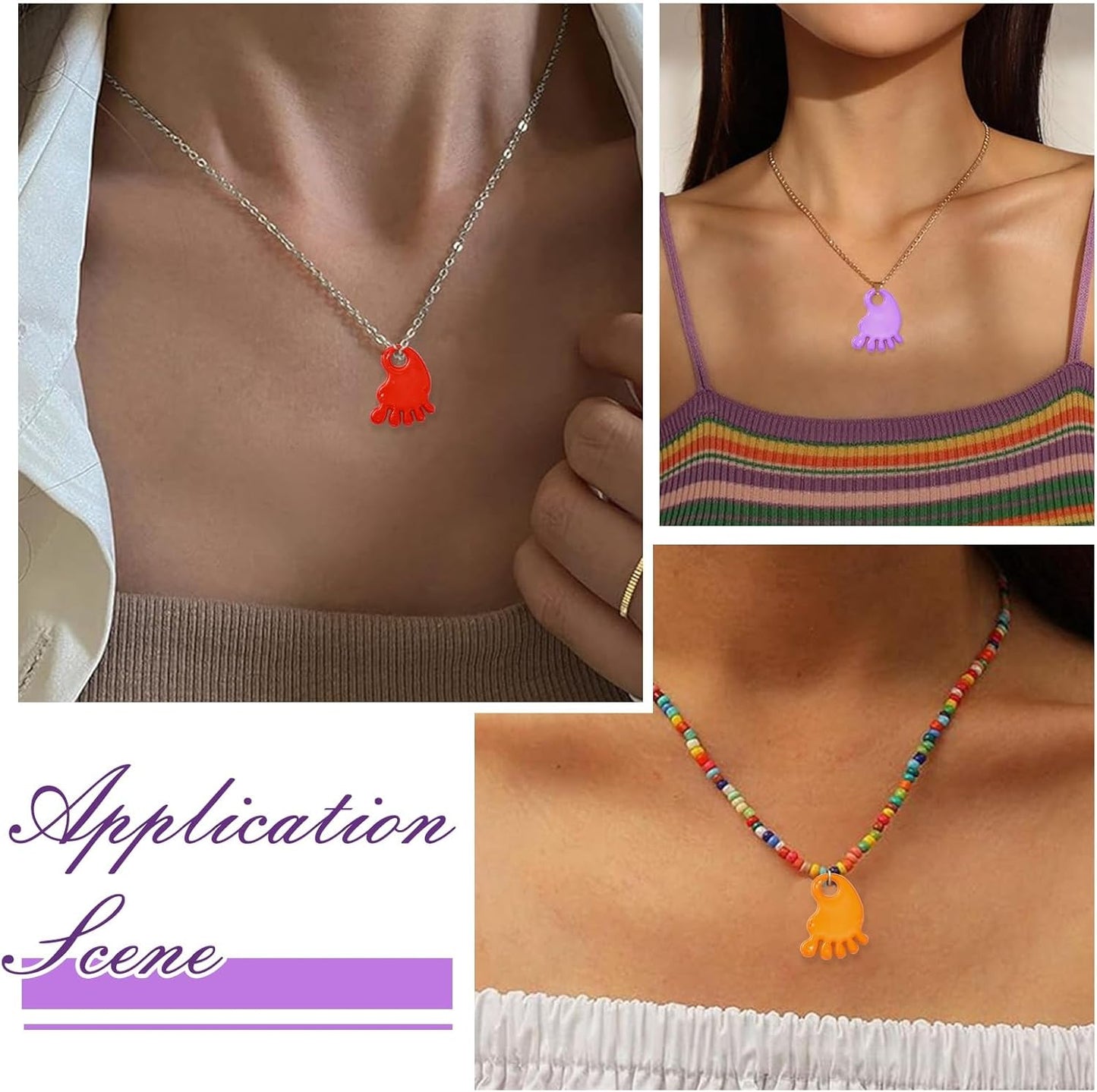 Colorful Footprint Charms - for DIY Crafts, Party Favors & School Rewards - PE Foot Charms