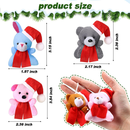 "Tiny Tails" Mini Plush Stuffed Animal Keychains - Red Scarf Edition (Available in Solo or Multipacks)
