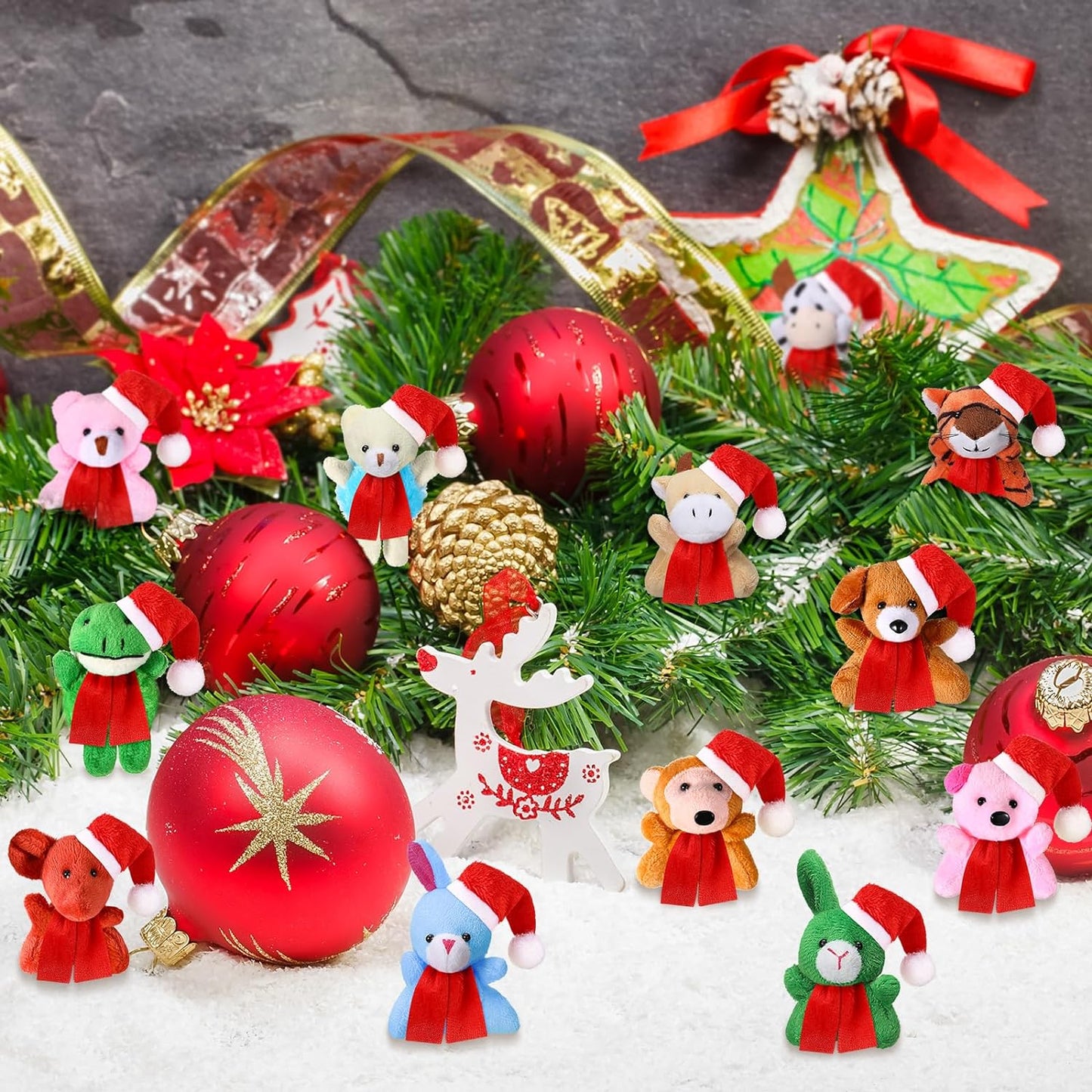 "Tiny Tails" Mini Plush Stuffed Animal Keychains - Red Scarf Edition (Available in Solo or Multipacks)
