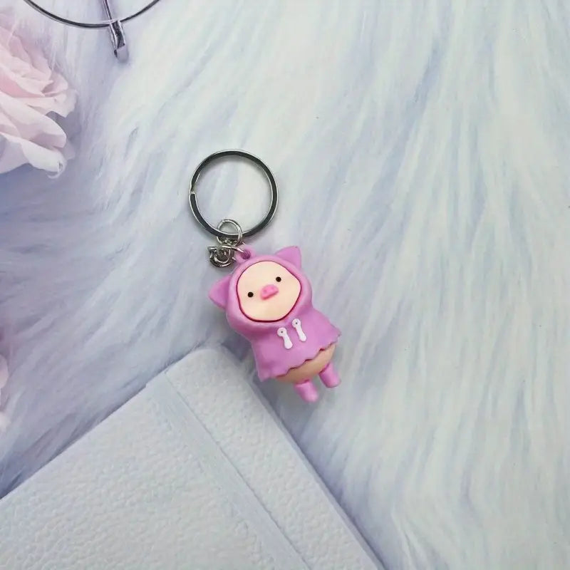 "Rainy Day Rascals" PVC Pig Keychains - Colorful & Quirky Charms (Choose Your Piggy!)