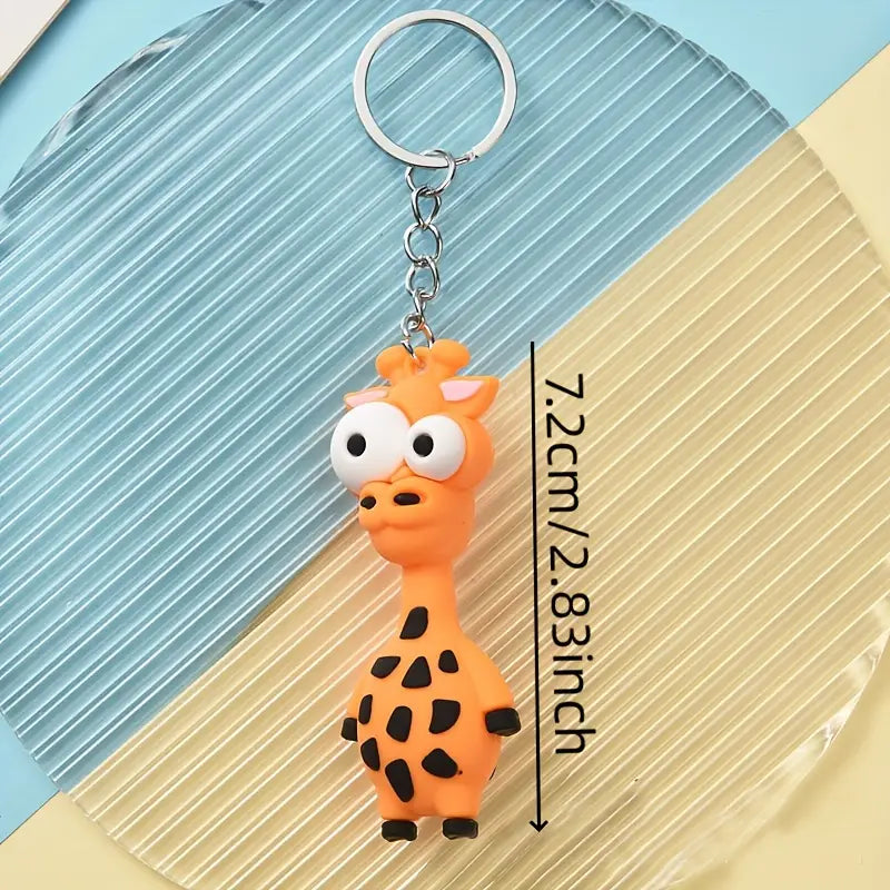 "Jungle Jamboree" Big Eyes Animal Keychains - Quirky Cartoon Key Companions (Choose Your Favorite!)