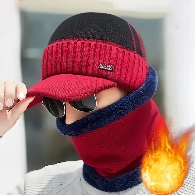 🌟 Stay Cozy in Style with Our Chunky Knit Acrylic Beanie Hat! 🧶2pcs Minimalist Soft Fluffy Winter Beanies for Men & Women