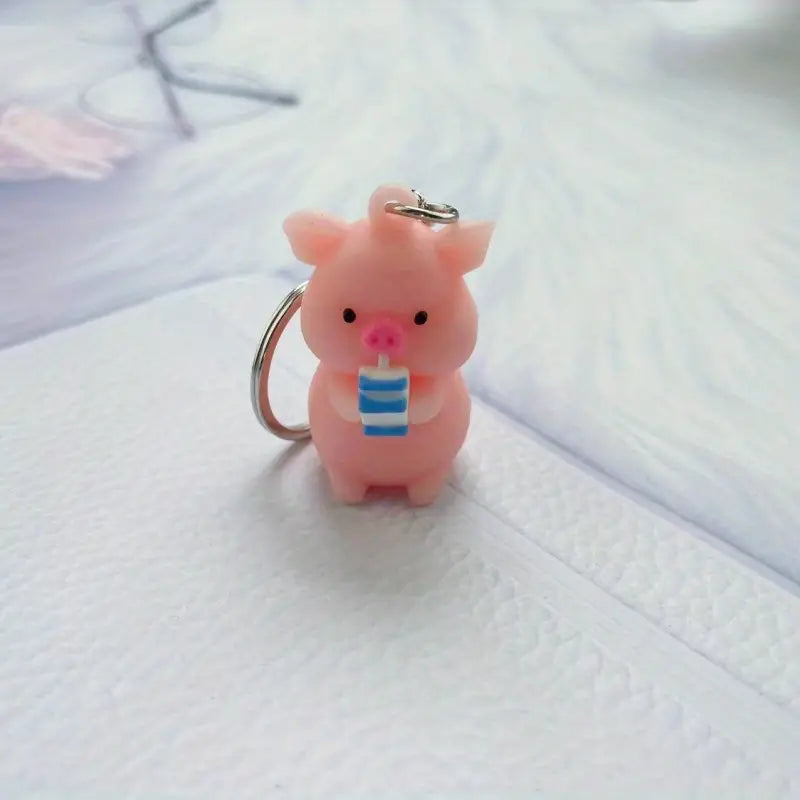 "Rainy Day Rascals" PVC Pig Keychains - Colorful & Quirky Charms (Choose Your Piggy!)