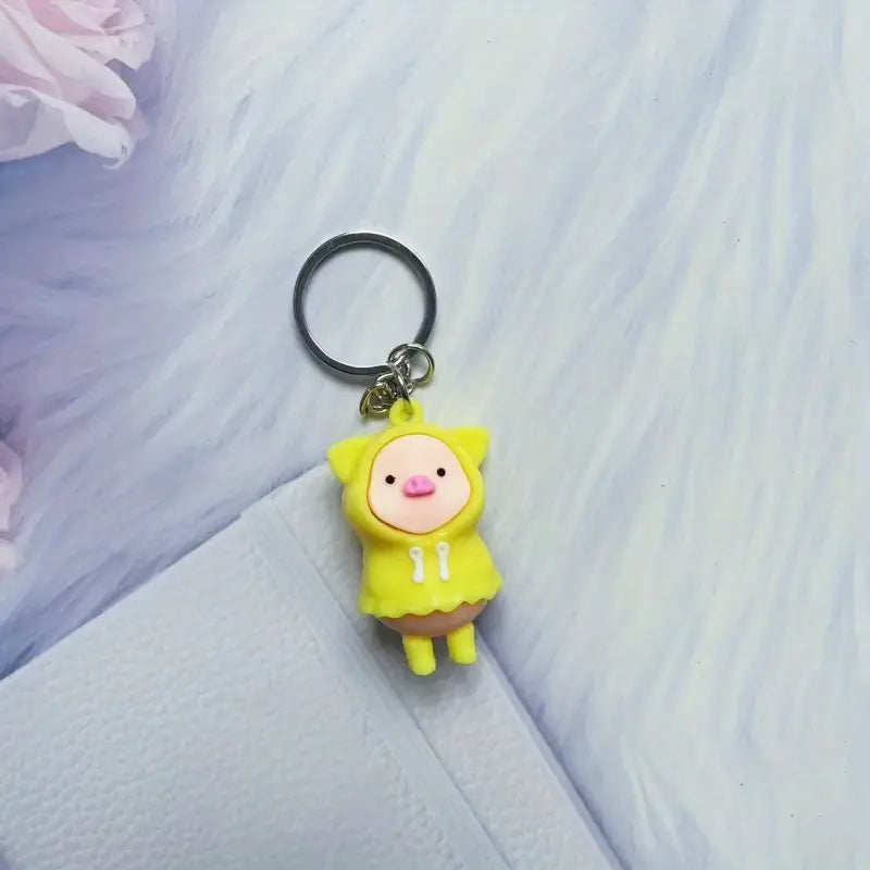 "Rainy Day Rascals" PVC Pig Keychains - Colorful & Quirky Charms (Choose Your Piggy!)