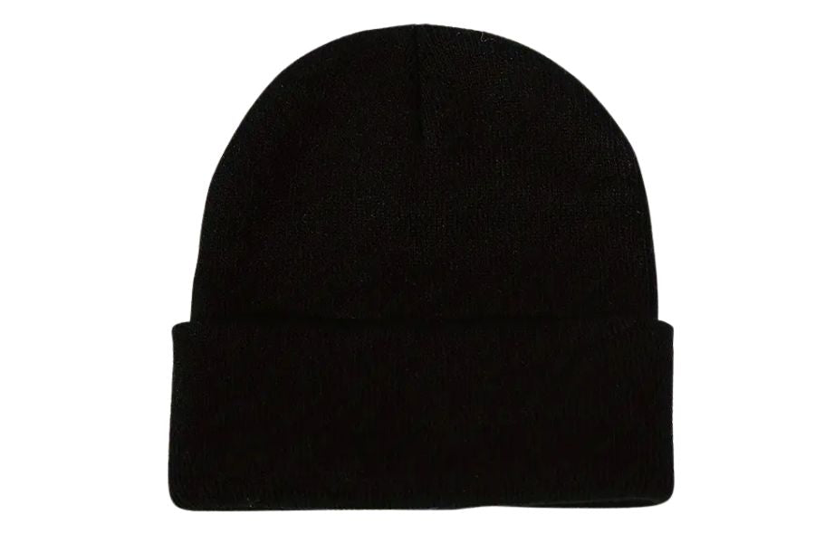 Black Embroidered Beanie – Golden Dawn & Black Bulls Design