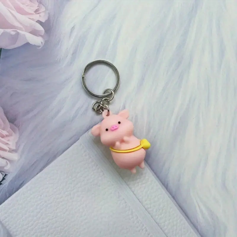 "Rainy Day Rascals" PVC Pig Keychains - Colorful & Quirky Charms (Choose Your Piggy!)