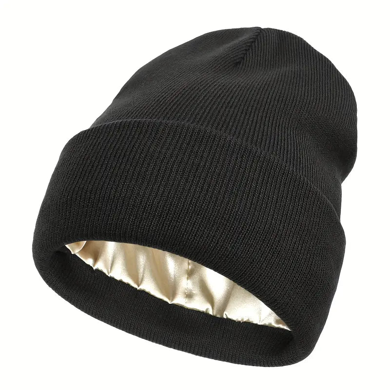 Satin-Lined Beanie – Cozy, Stylish, and Hair-Friendly!