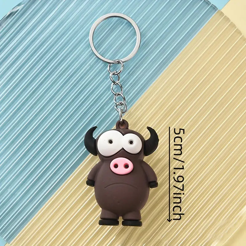 "Jungle Jamboree" Big Eyes Animal Keychains - Quirky Cartoon Key Companions (Choose Your Favorite!)