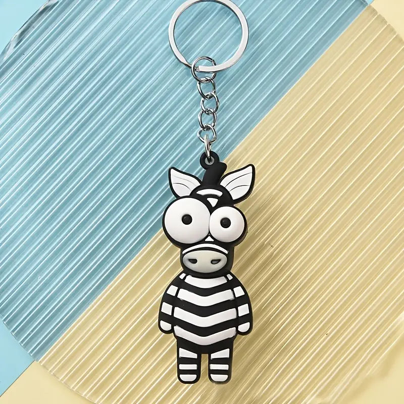 "Jungle Jamboree" Big Eyes Animal Keychains - Quirky Cartoon Key Companions (Choose Your Favorite!)