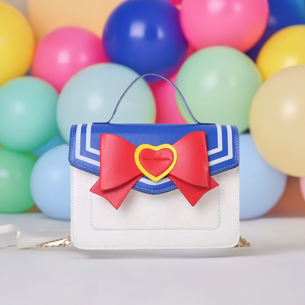 "Chic Kawaii" Bow Decor Crossbody Bag - Cute Anime-Inspired Square Handbag
