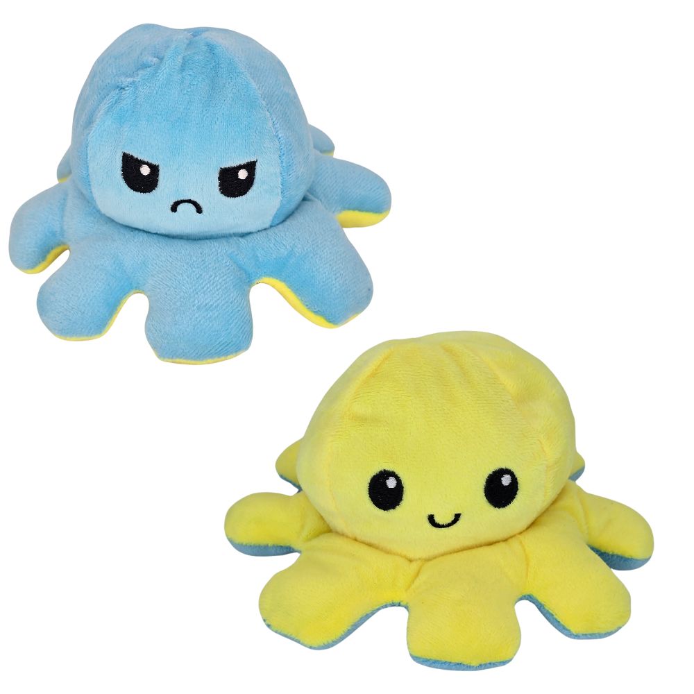 Cheerful Chameleon Octopus Plush Pillow: Mood Flipper!