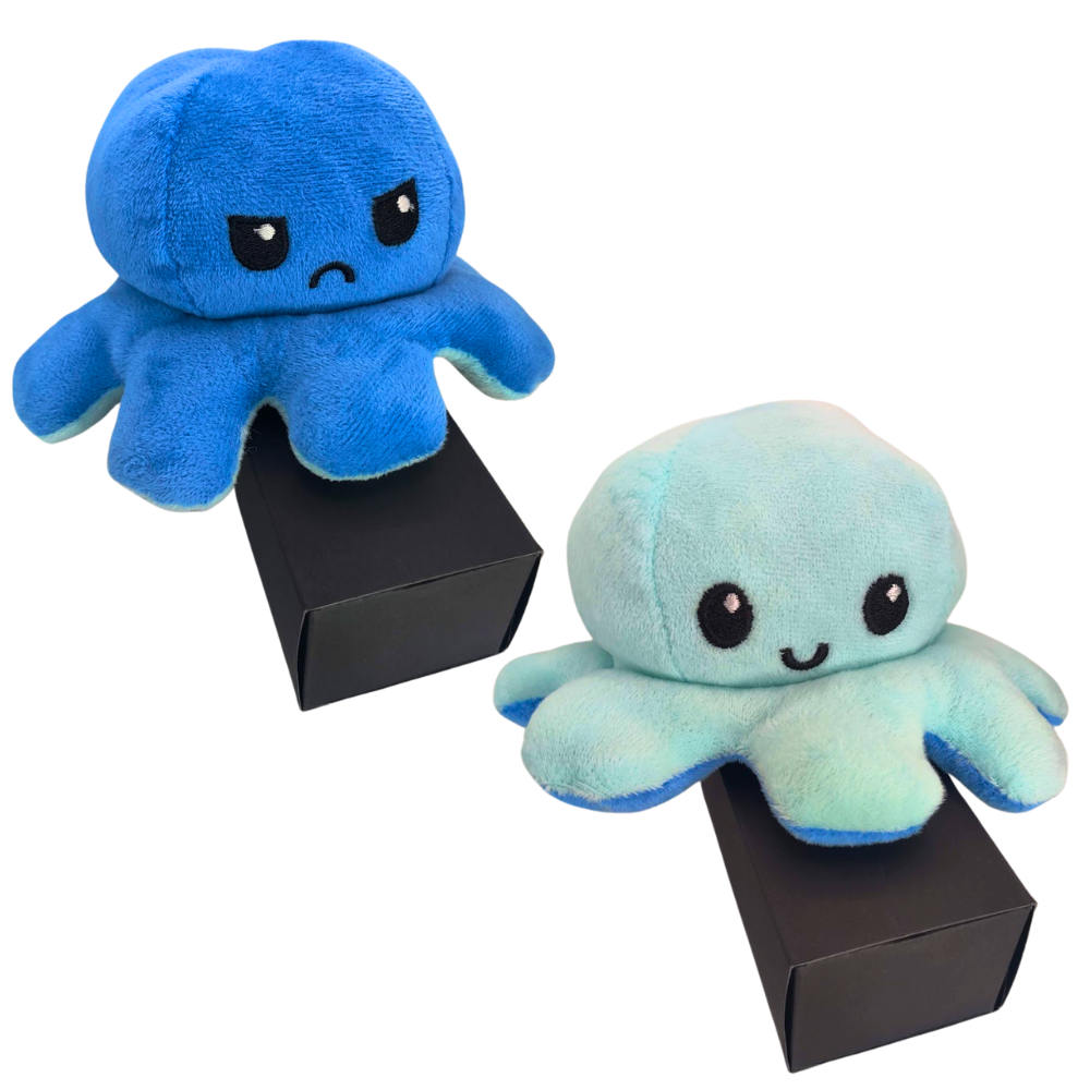 Cheerful Chameleon Octopus Plush Pillow: Mood Flipper!