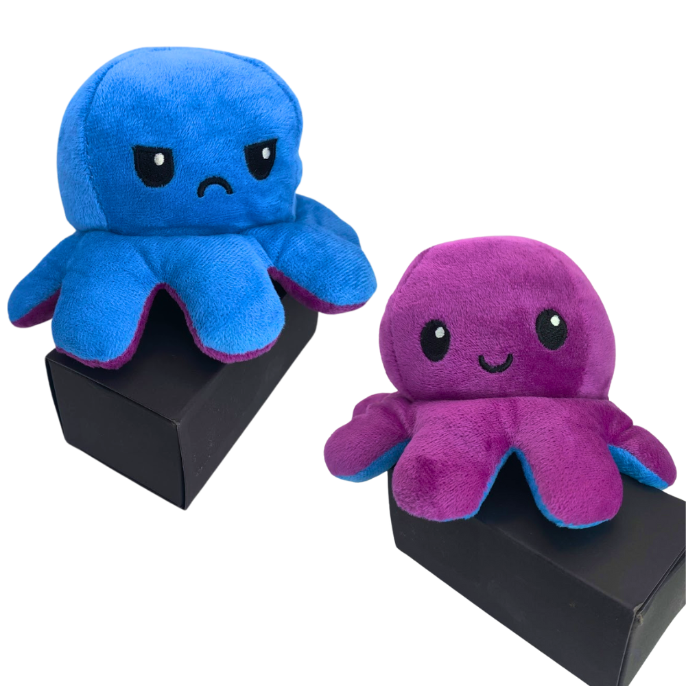 Cheerful Chameleon Octopus Plush Pillow: Mood Flipper!