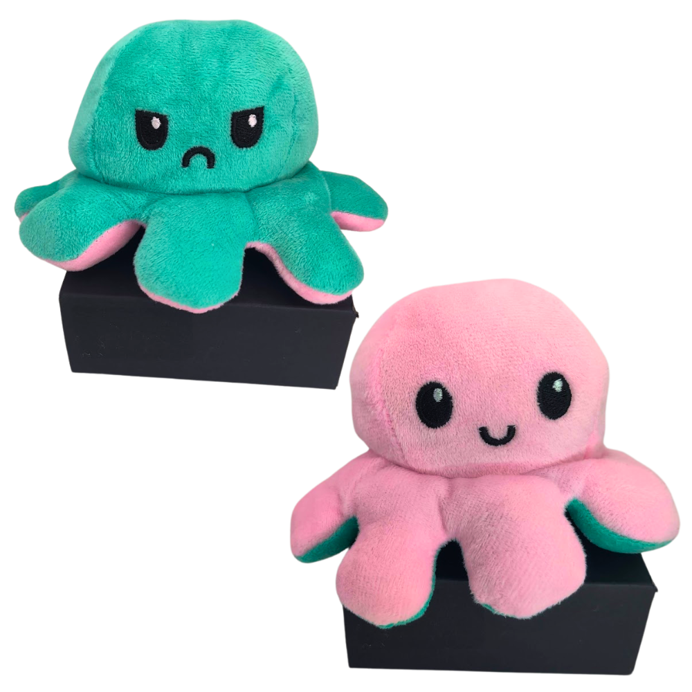 Cheerful Chameleon Octopus Plush Pillow: Mood Flipper!