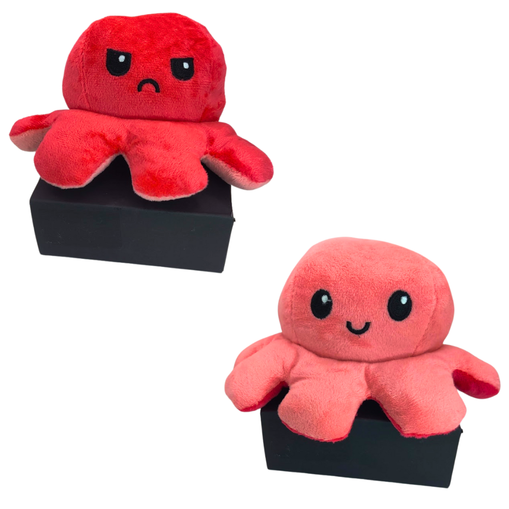 Cheerful Chameleon Octopus Plush Pillow: Mood Flipper!