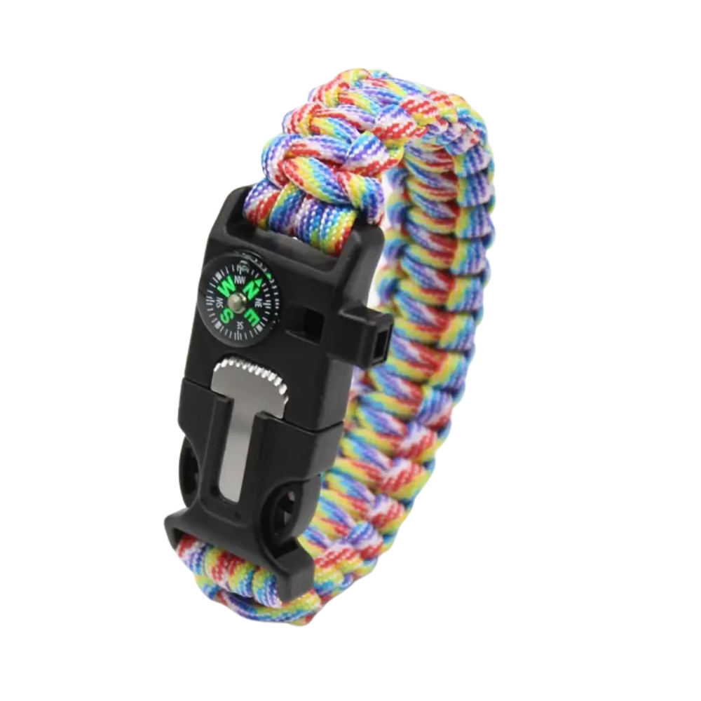 4-in-1 Outdoor Survival Bracelet – Compass, Whistle & Emergency Rope