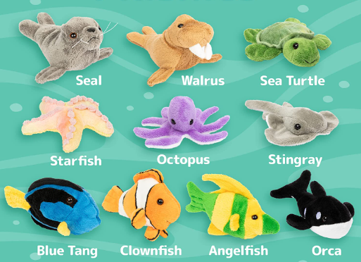 Sea animal plush toys deals