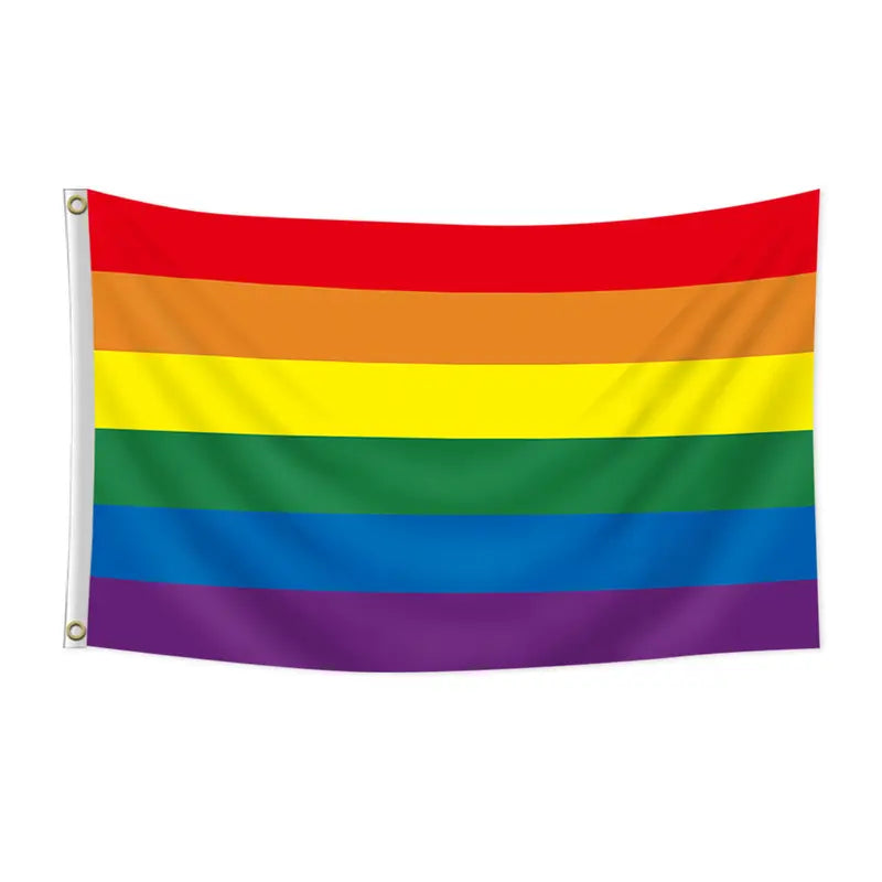 Rainbow Pride Flag 3x5ft – Vibrant Polyester LGBTQ Flag with Grommets