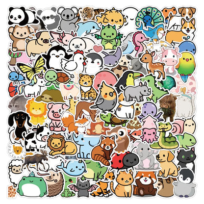 Whimsical Wildlife Sticker Ensemble – Animal Cartoon Trove!