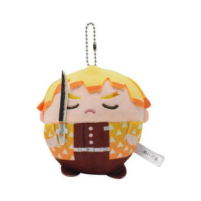 Chubby Warrior Charm: Rengoku Kyoujurou Plush Keychain – 10cm of Fiery Cuteness!