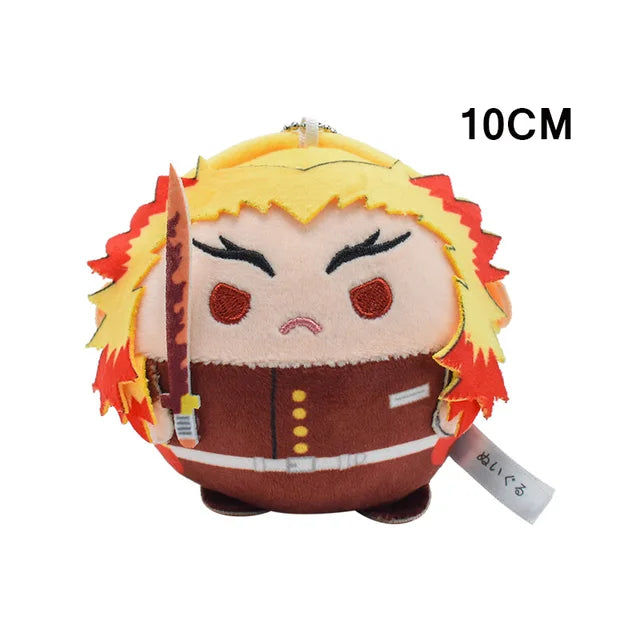 Chubby Warrior Charm: Rengoku Kyoujurou Plush Keychain – 10cm of Fiery Cuteness!