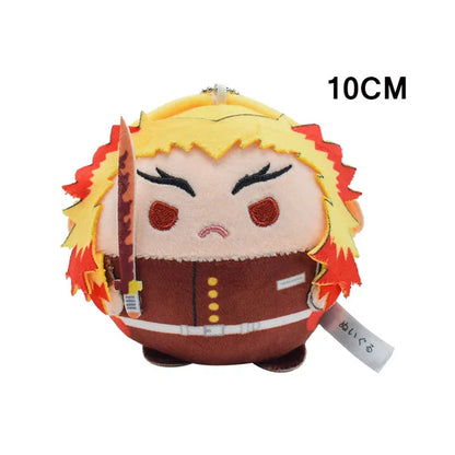 Chubby Warrior Charm: Rengoku Kyoujurou Plush Keychain – 10cm of Fiery Cuteness!