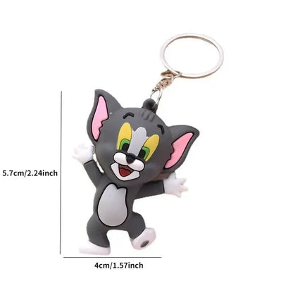 "Chase & Charm" Cartoon Cat & Mouse Keychains - Whimsical Accessory for All Ages (Available Individually or in Pairs)