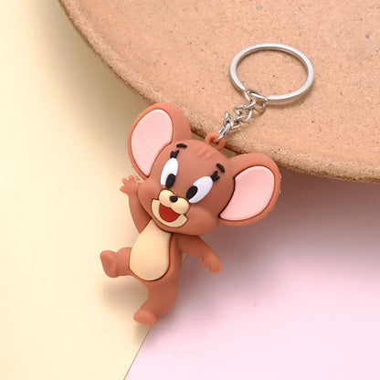 "Chase & Charm" Cartoon Cat & Mouse Keychains - Whimsical Accessory for All Ages (Available Individually or in Pairs)