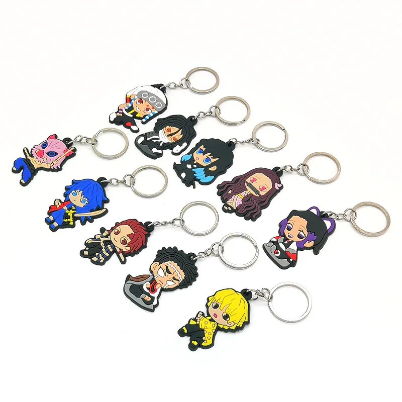 Chibi Slayer Squad: Demon Slayer PVC Keychains!