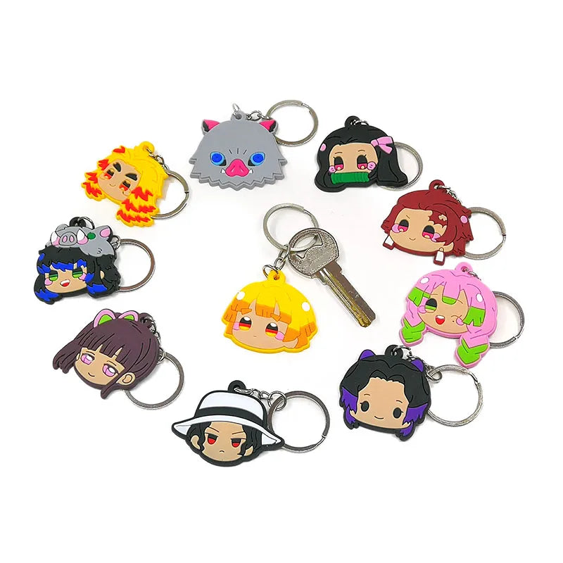 Chibi Slayer Squad: Demon Slayer PVC Keychains!