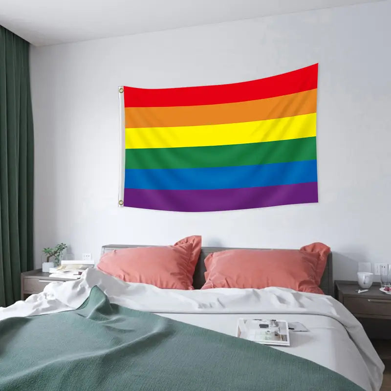 Rainbow Pride Flag 3x5ft – Vibrant Polyester LGBTQ Flag with Grommets