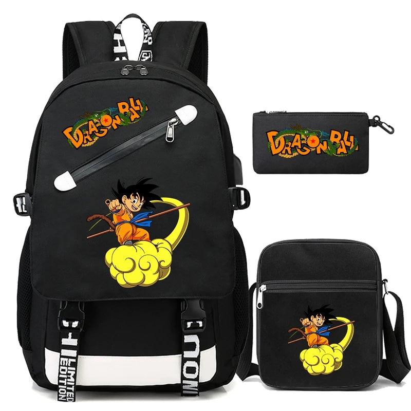 3Pcs/set Anime Dragon Ball Waterproof Backpack 🎒✨