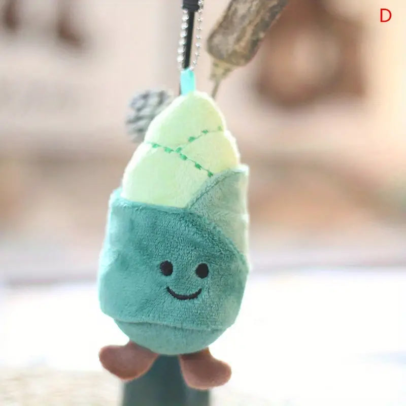 "Veggie Pals" Plush Toy Keychain - Cute Cabbage, Broccoli, Leek, Corn and Bamboo Shoots Pendant Dolls (Available Individually or in Pairs)