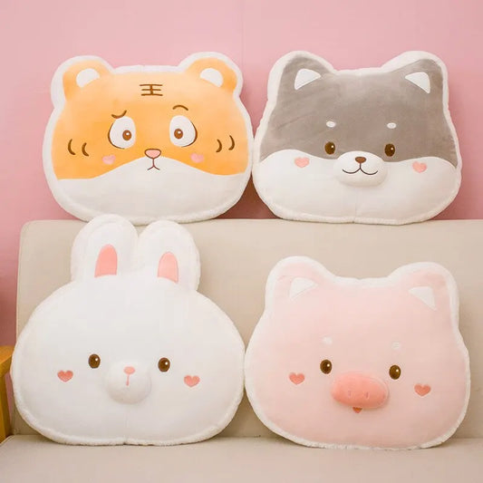 Huggable Companions: Cute Animal Head Plush Pillows