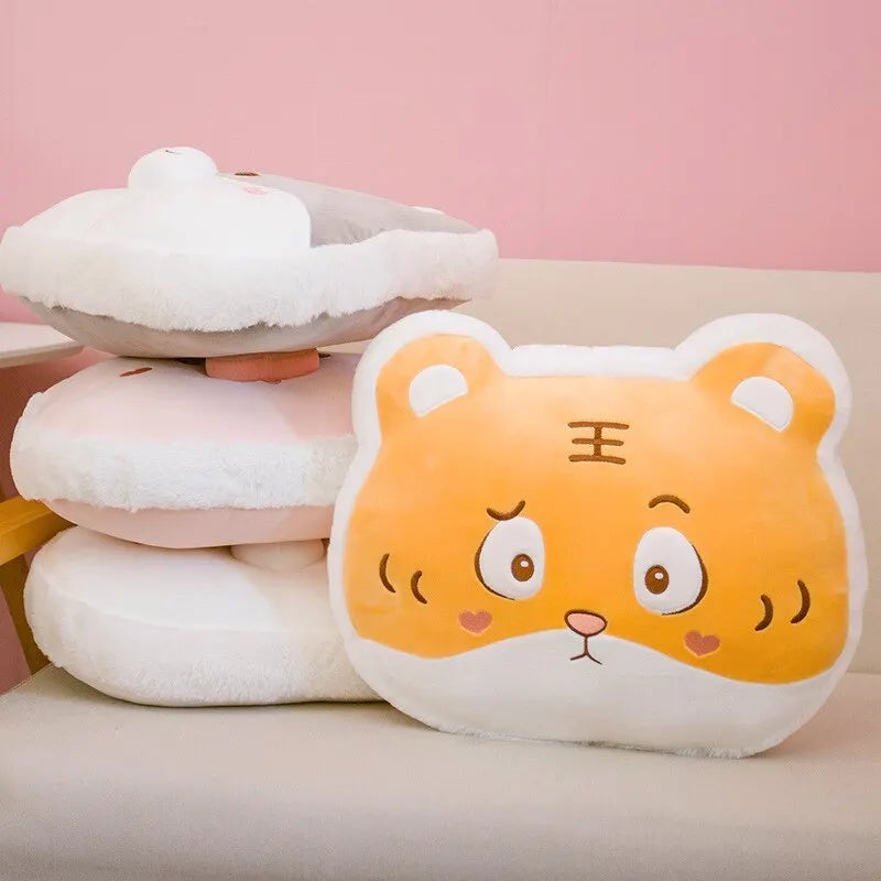 Huggable Companions: Cute Animal Head Plush Pillows