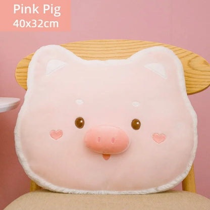 Huggable Companions: Cute Animal Head Plush Pillows