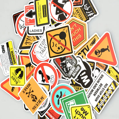 Dangerously Fun: Cartoon Warning Stickers for the Humorous Soul