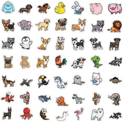 Cheerful Critters: Cartoon Animal Stickers