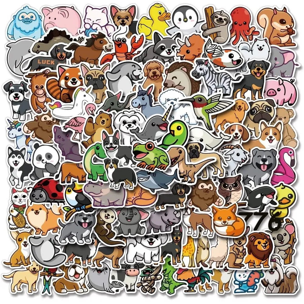 Cheerful Critters: Cartoon Animal Stickers