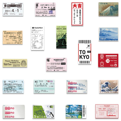 Journey Through Japan with Postcard Ticket Stickers!