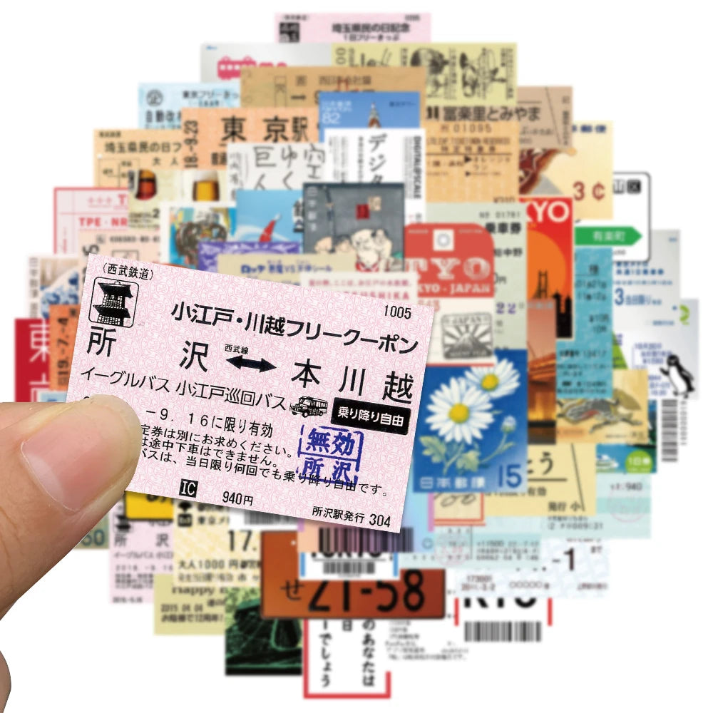 Journey Through Japan with Postcard Ticket Stickers!