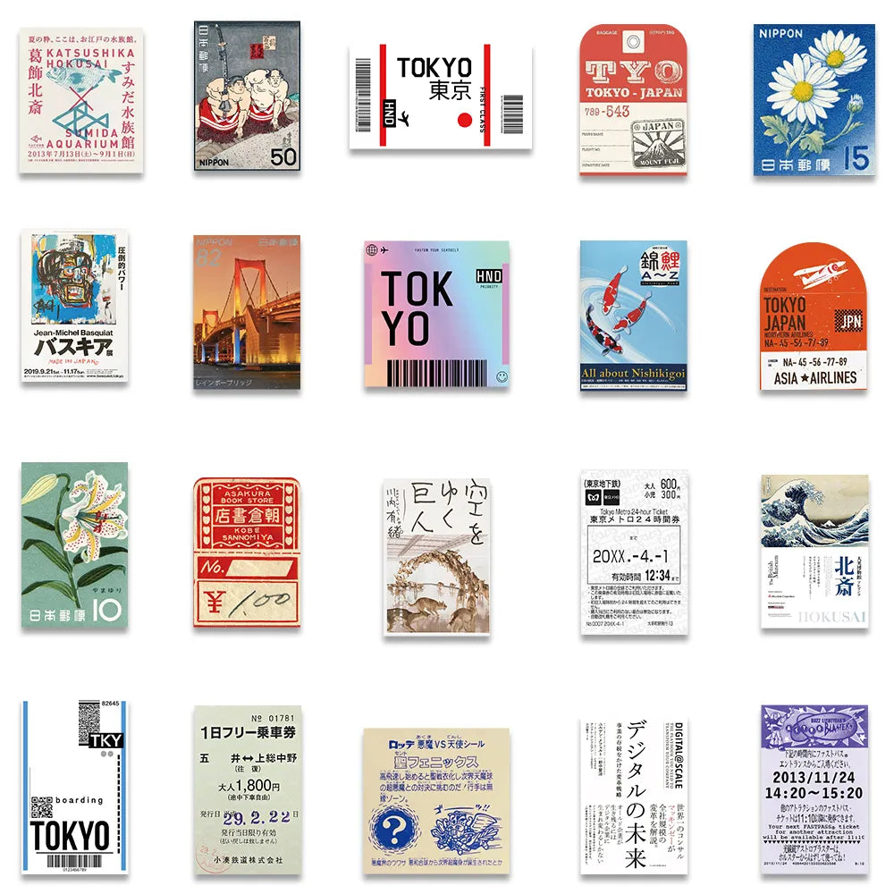 Journey Through Japan with Postcard Ticket Stickers!