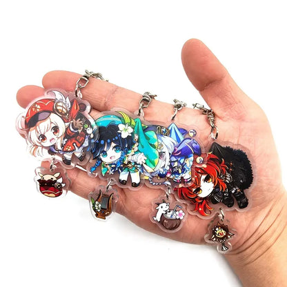 Genshin Impact Acrylic Keychains – Chibi Companions Unleashed!