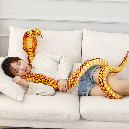 Hiss and Cuddle: The Jumbo Cobra Plush for Playful Pals and Pranksters